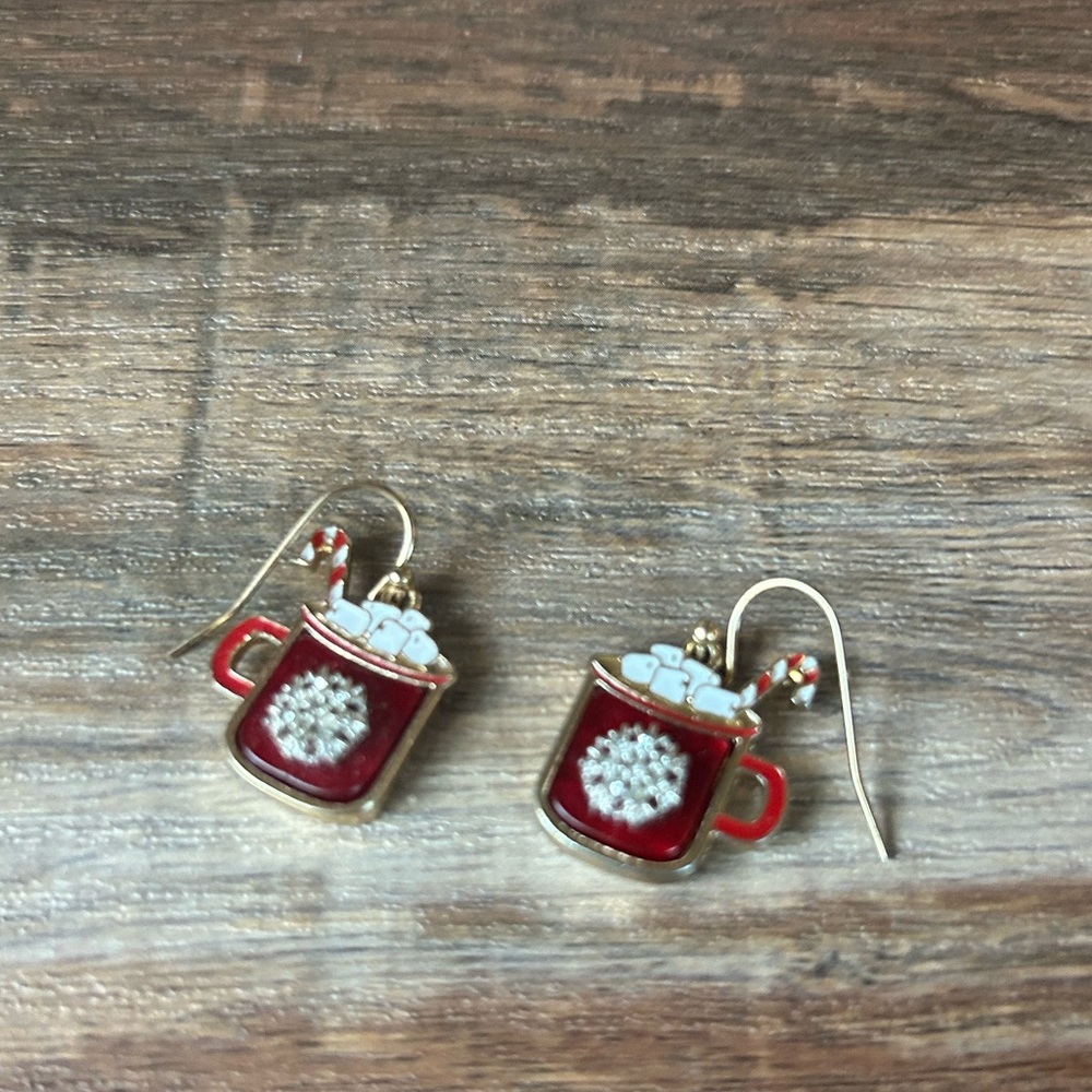 Festive Red Mug Earrings